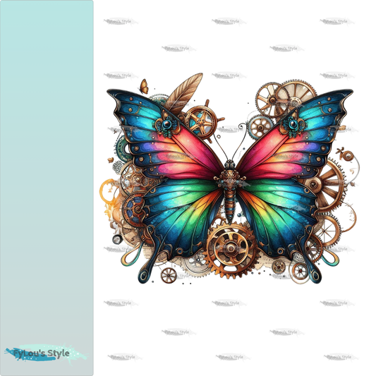 Bügelbild Steampunk Schmetterling #1 Fylou's Style