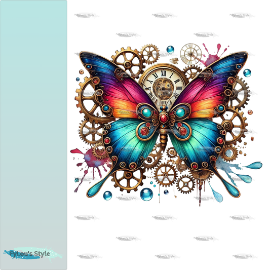 Bügelbild Steampunk Schmetterling #4 Fylou's Style