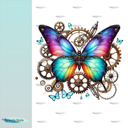 Bügelbild Steampunk Schmetterling #5 Fylou's Style