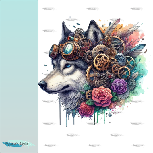 Bügelbild Steampunk Steampunk Wolf #1 Fylou's Style