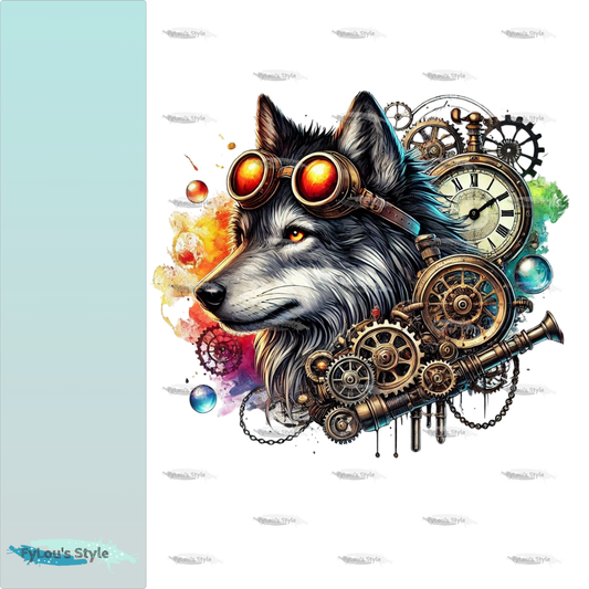 Bügelbild Steampunk Steampunk Wolf #2 Fylou's Style
