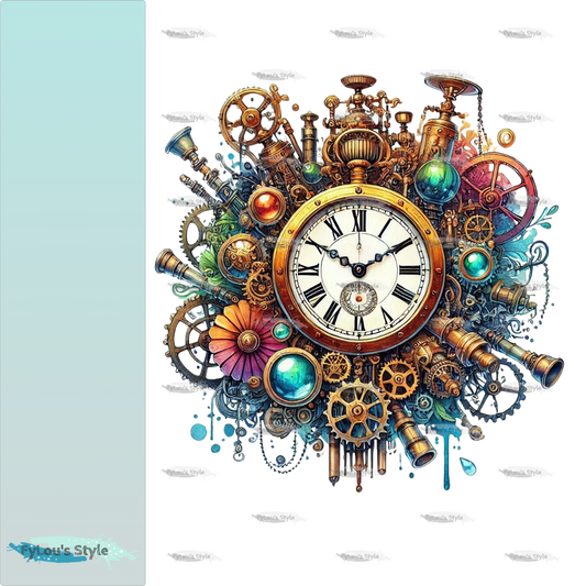 Bügelbild Steampunk Uhr #1 Fylou's Style