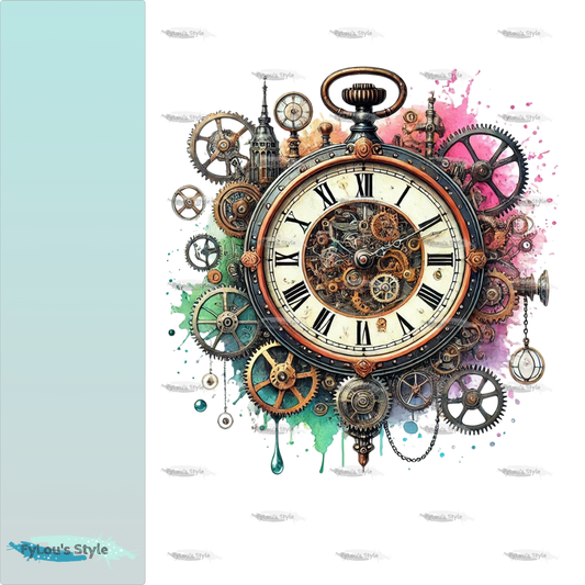 Bügelbild Steampunk Uhr #2 Fylou's Style