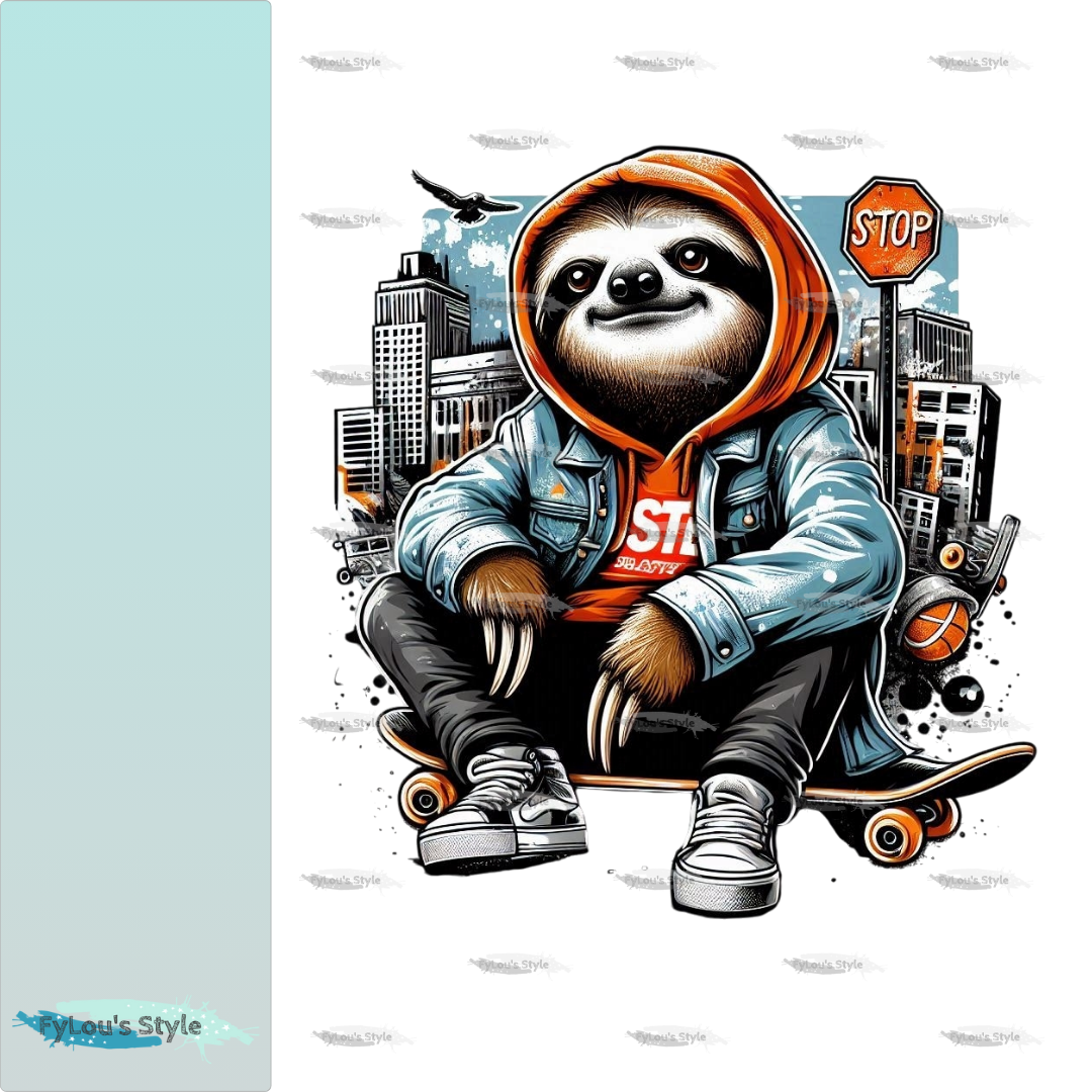 Bügelbild Streetwear Faultier Fylou's Style