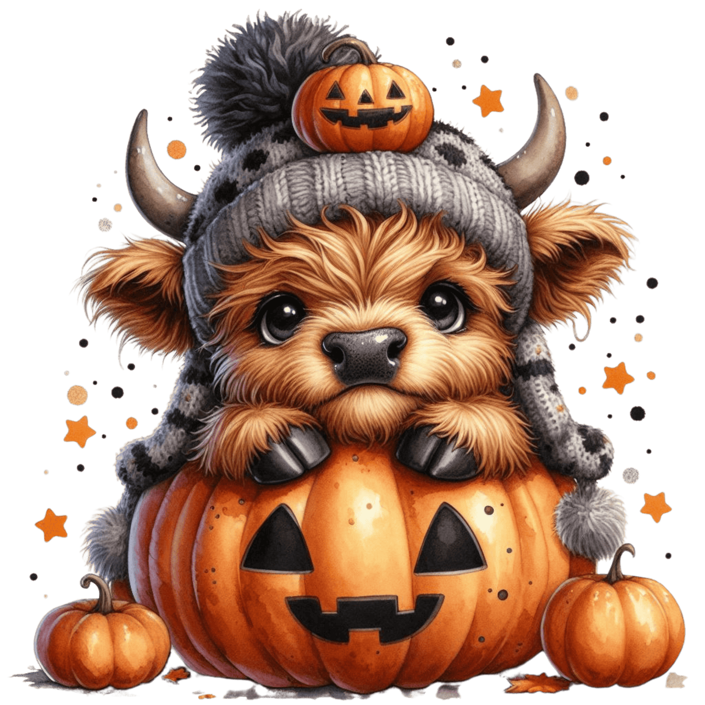 Bügelbild Süße Halloween Highland Kuh #3