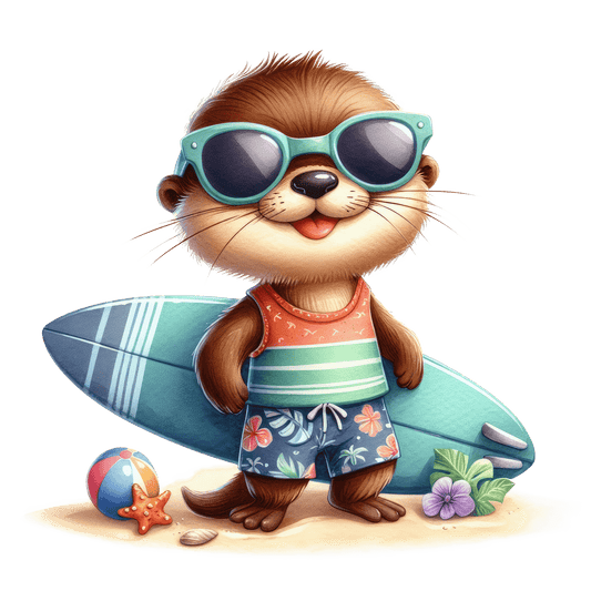 Bügelbild Summer Animal Surfing #18 Fylou's Style