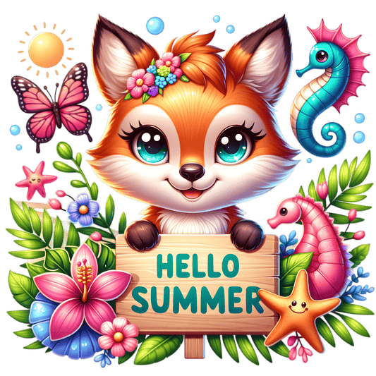 Bügelbild Hallo Sommer Fuchs Fylou's Style