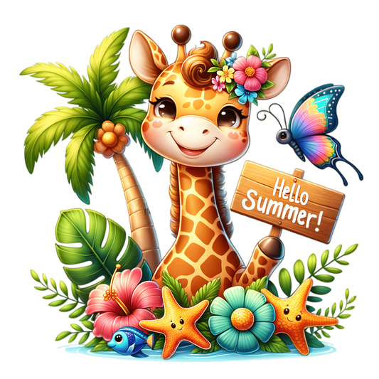 Bügelbild Hallo Sommer Giraffe Fylou's Style