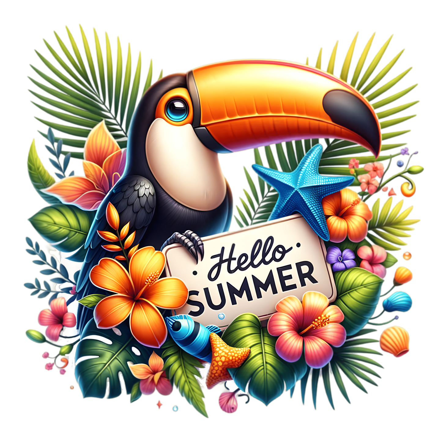 Bügelbild Hallo Sommer Toucan Fylou's Style