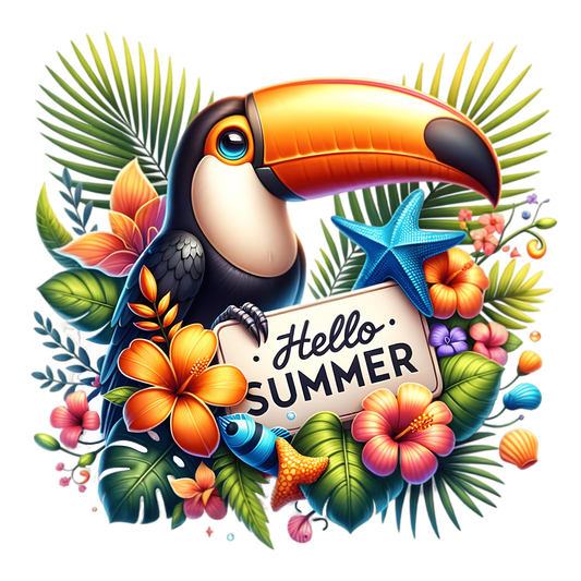 Bügelbild Hallo Sommer Toucan Fylou's Style