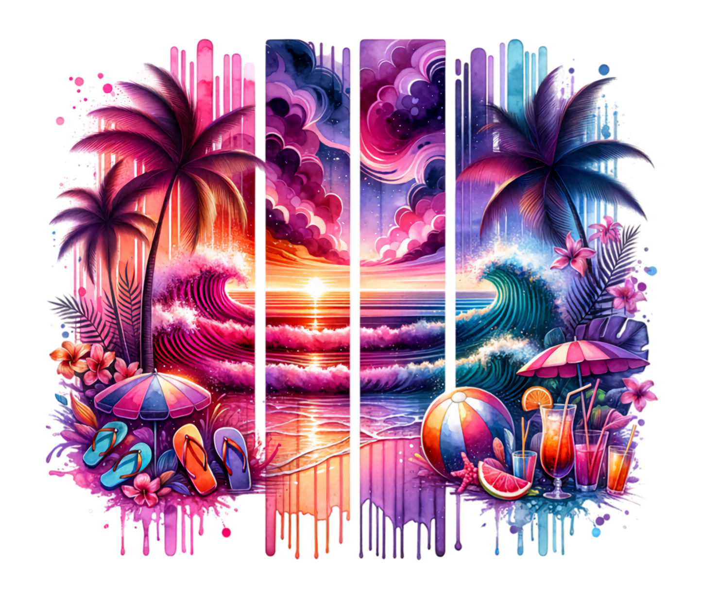 Bügelbild Streifen Motivwelt "Summer Vibes"