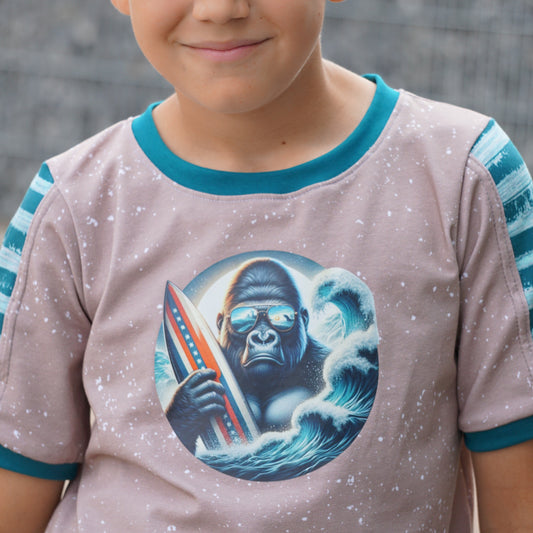 Bügelbild Gorilla mit Surfboard #2 Fylou's Style