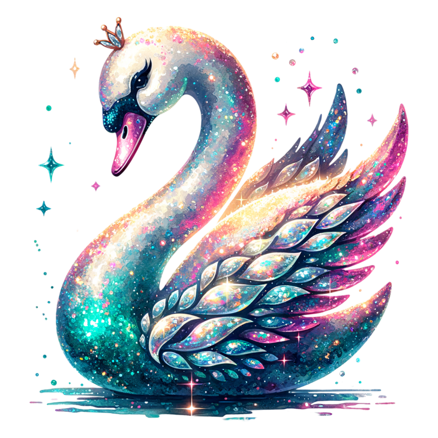 Bügelbild glitzernder Schwan Fylou's Style