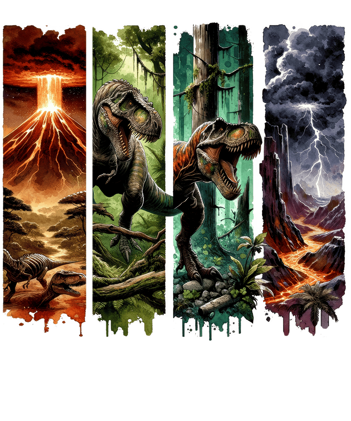 Bügelbild Streifen Motivwelt "T-Rex"