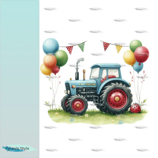 Bügelbild Traktor Geburtstag #1
