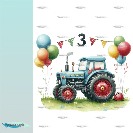 Bügelbild Traktor Geburtstag #1