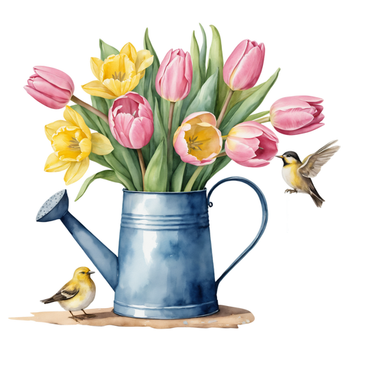 Bügelbild Tulpen in Gießkanne #2 Fylou's Style