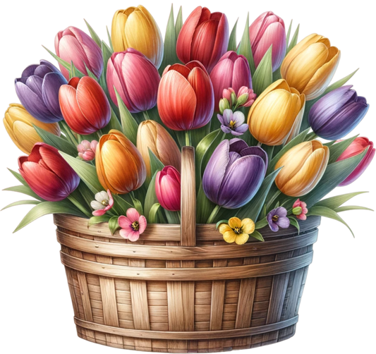 Bügelbild Tulpenkorb Fylou's Style