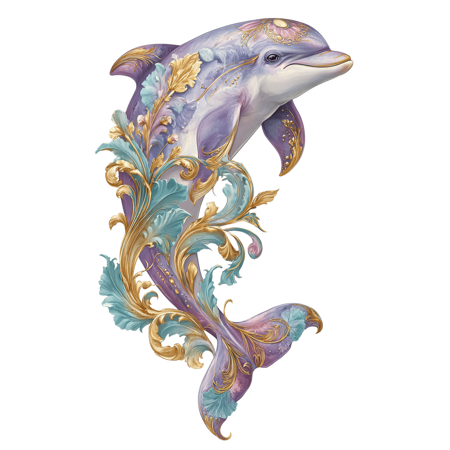 Bügelbild Unterwasserwelt Pastel Delfin