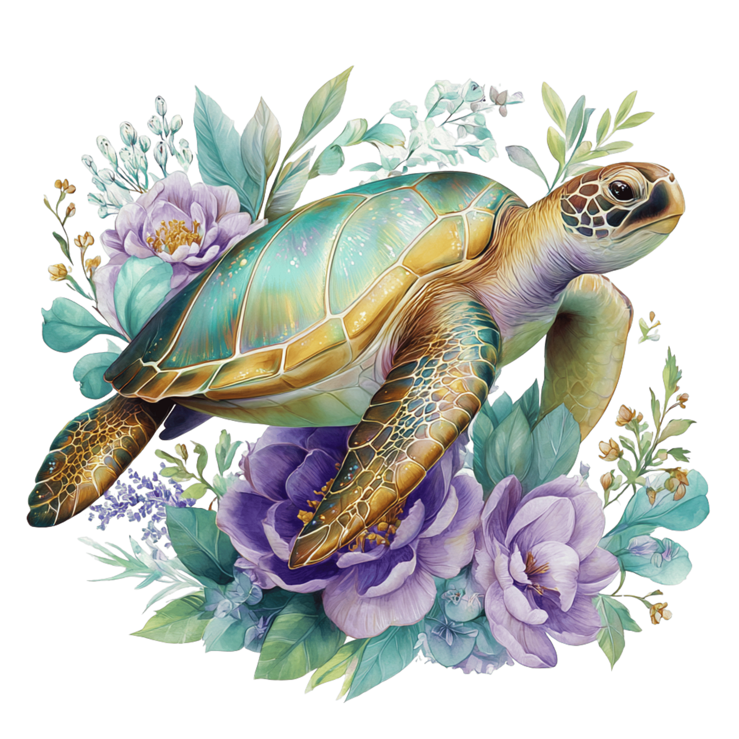 Bügelbild Unterwasserwelt Pastel Schildkröte