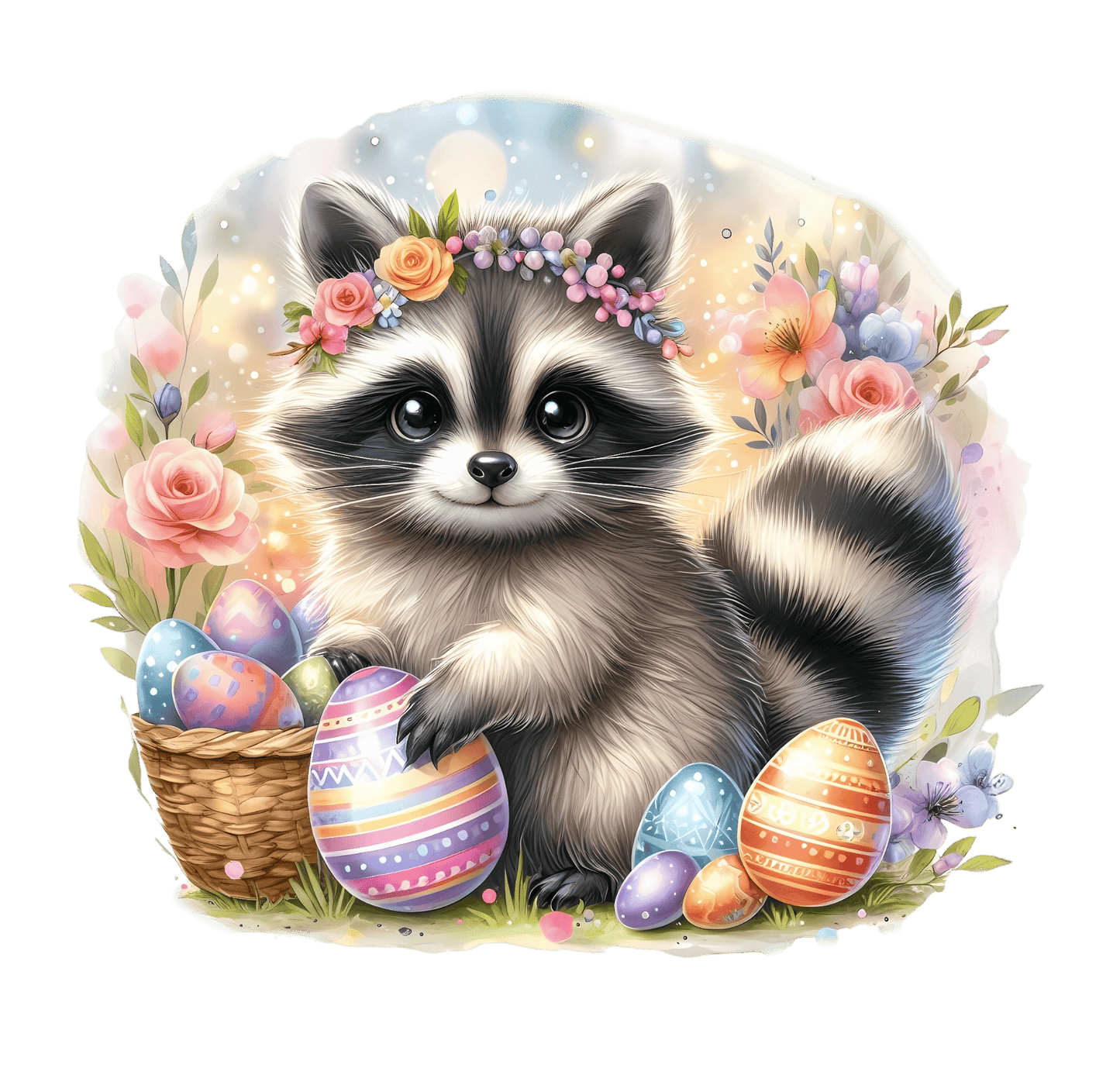 Bügelbild Waschbär Ostern Fylou's Style
