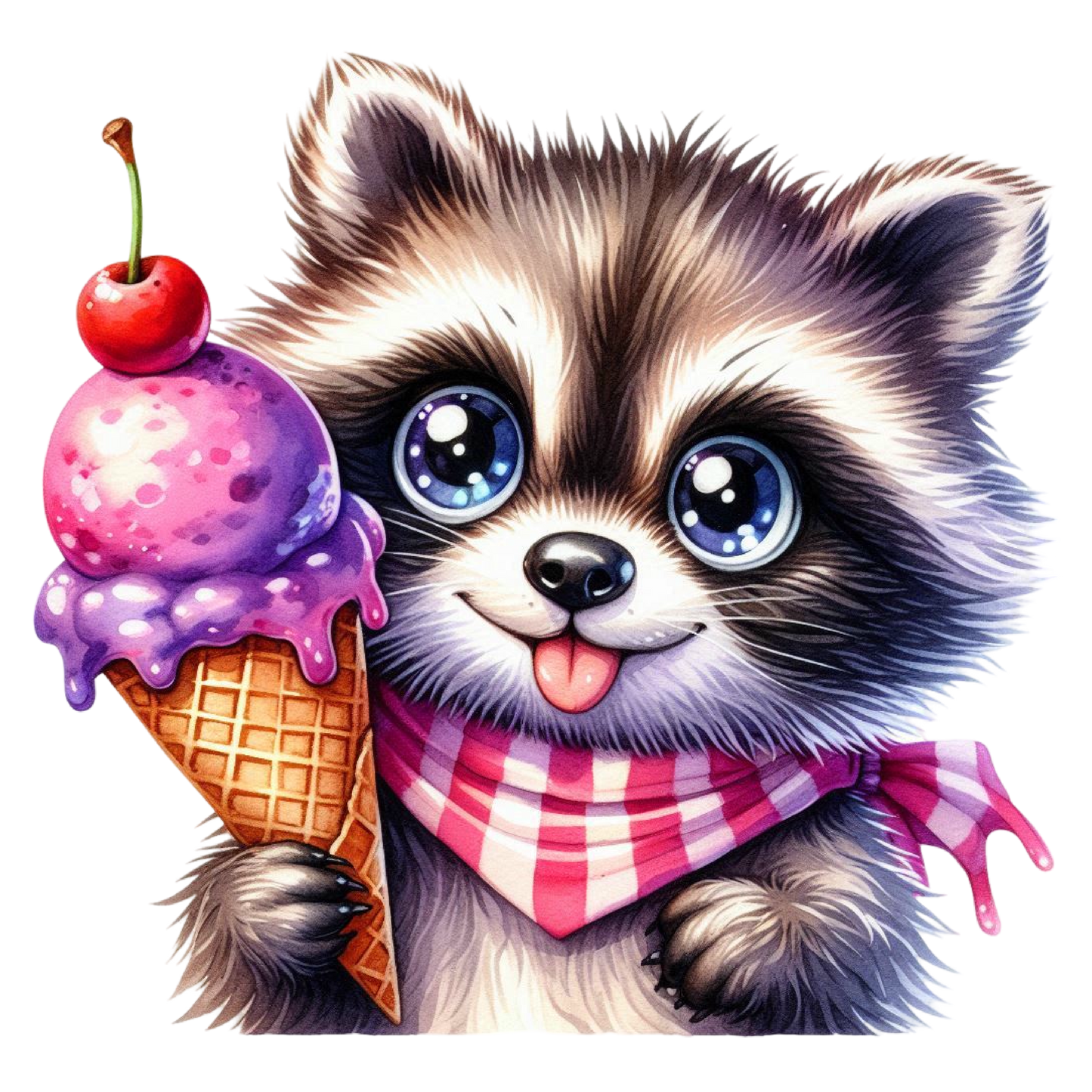 Bügelbild Waschbär isst Eis #2 Fylou's Style