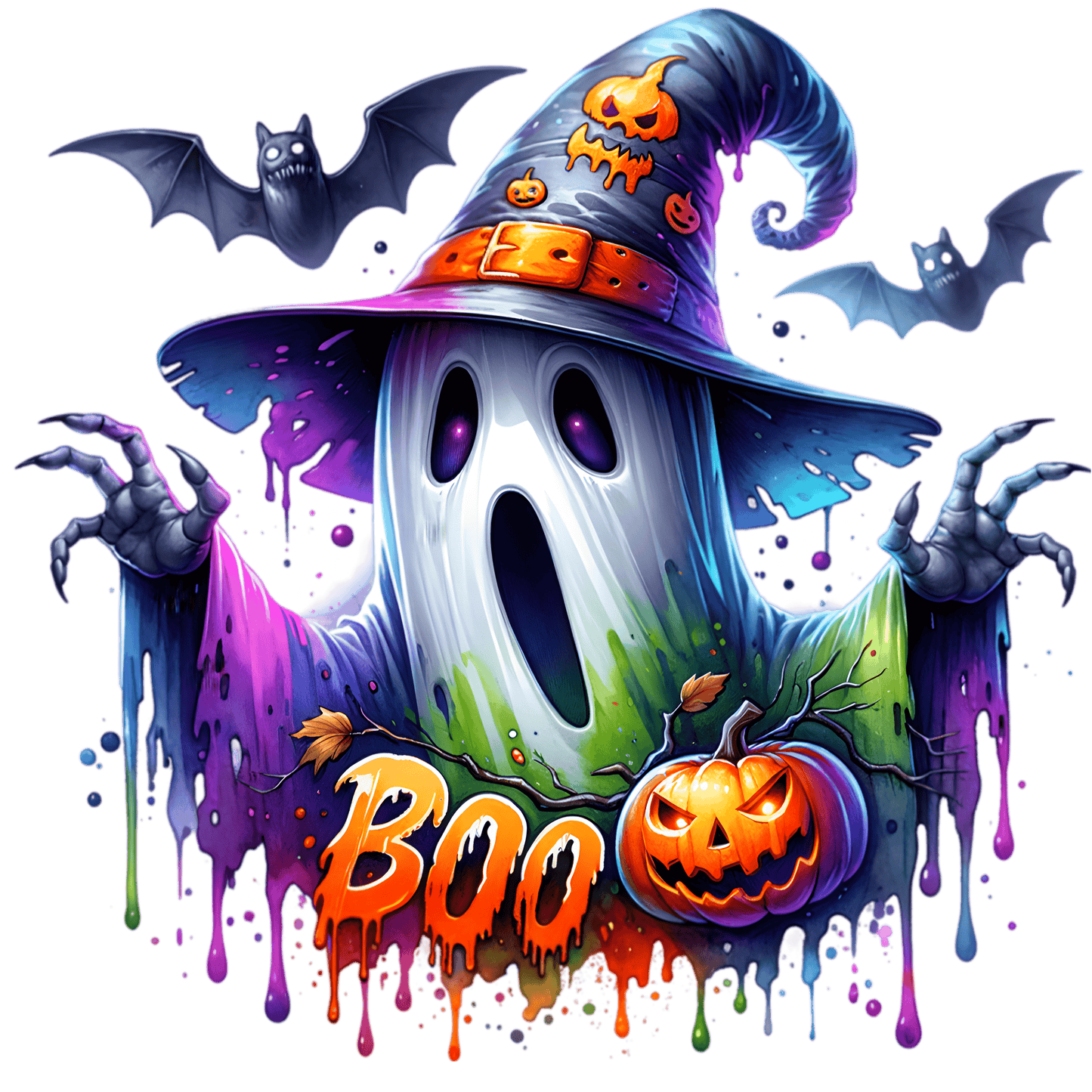 Bügelbild Halloween Spooky Ghost