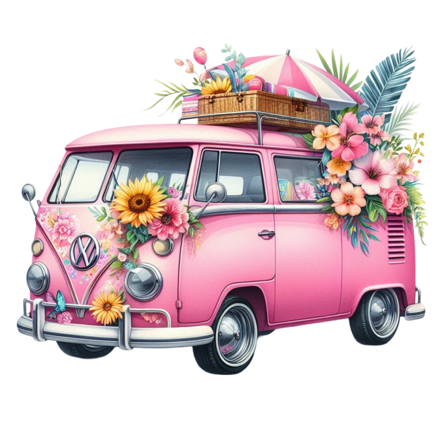 Bügelbild Watercolor Pink Sommer Bully #16 Fylou's Style