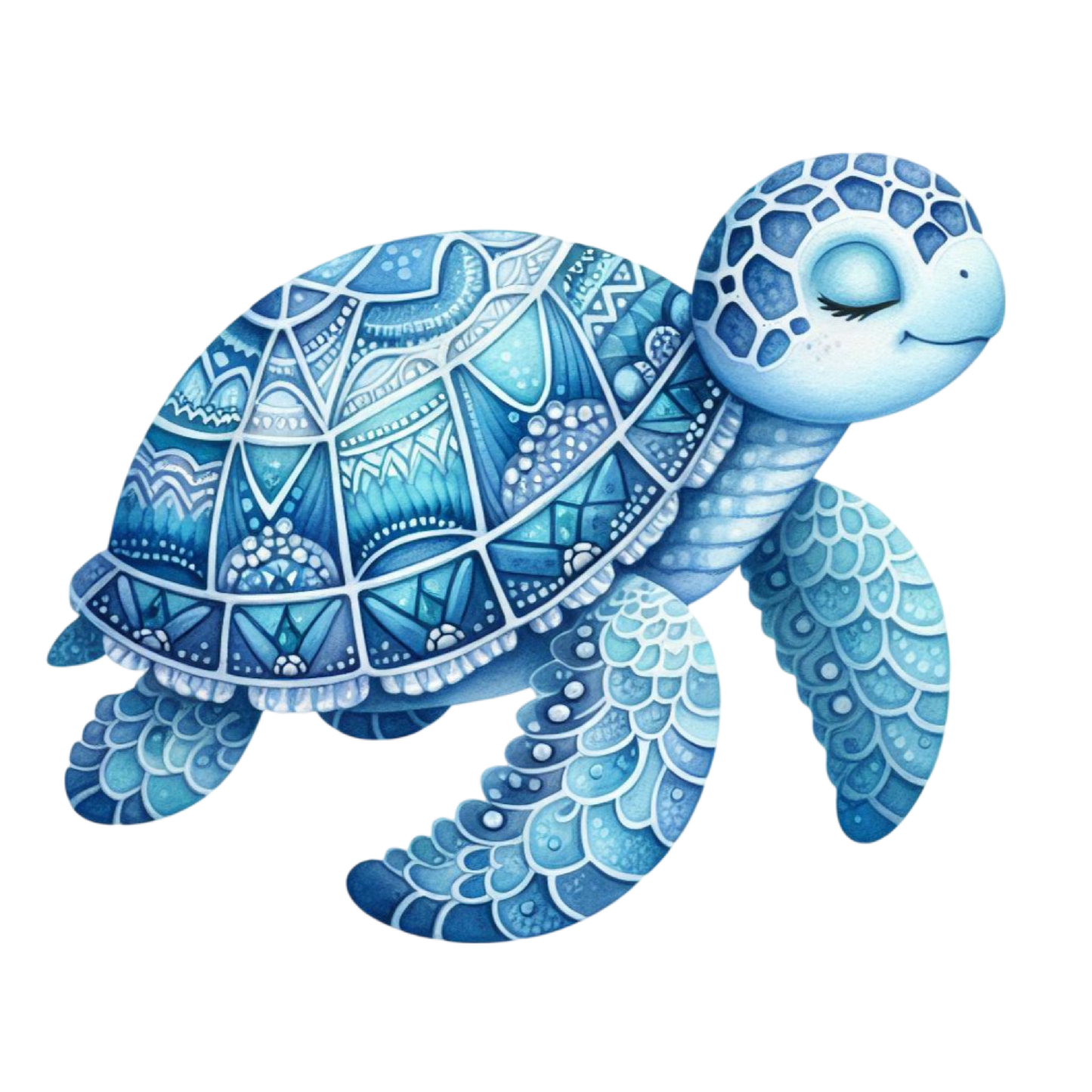 Bügelbild Watercolor Sommer Schildkröte Fylou's Style