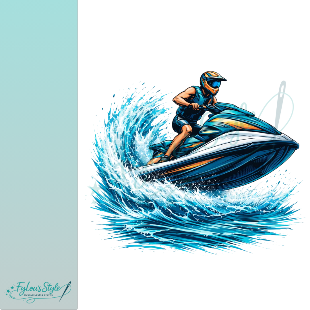 Bügelbild Wave Racer mit/ohne Text