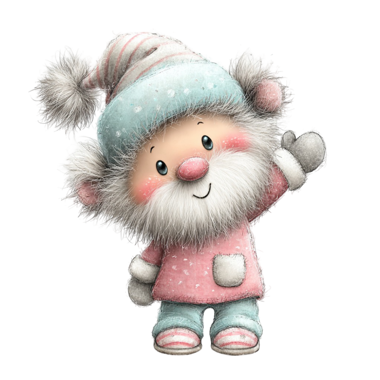 Bügelbild Weihnachtswichtel pastell #7