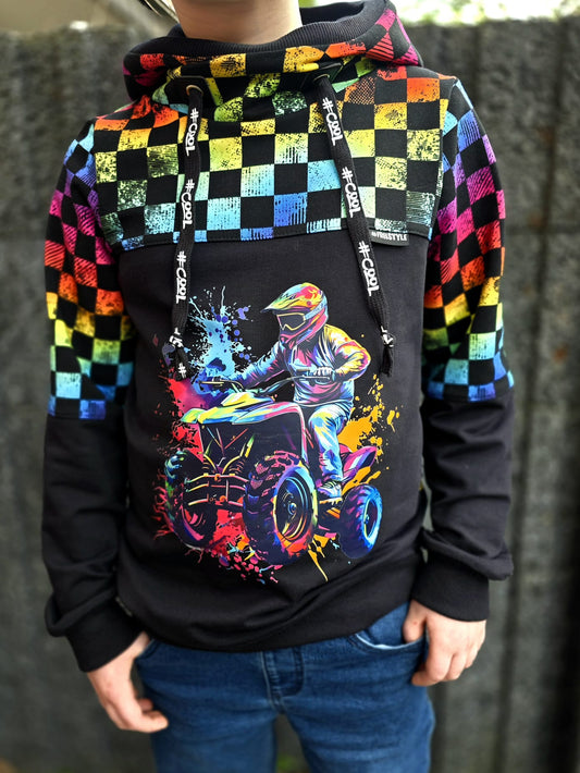 Bügelbild Neon Bunt Quad