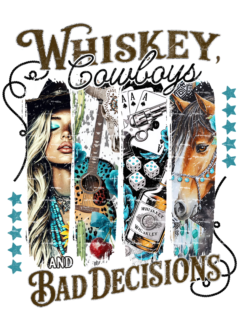 Bügelbild Whiskey Cowboys Fylou's Style