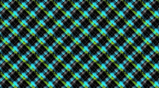 Vorbestellung Chaos Energy - Grunge Check Neon Green Bio French Terry Überbreite