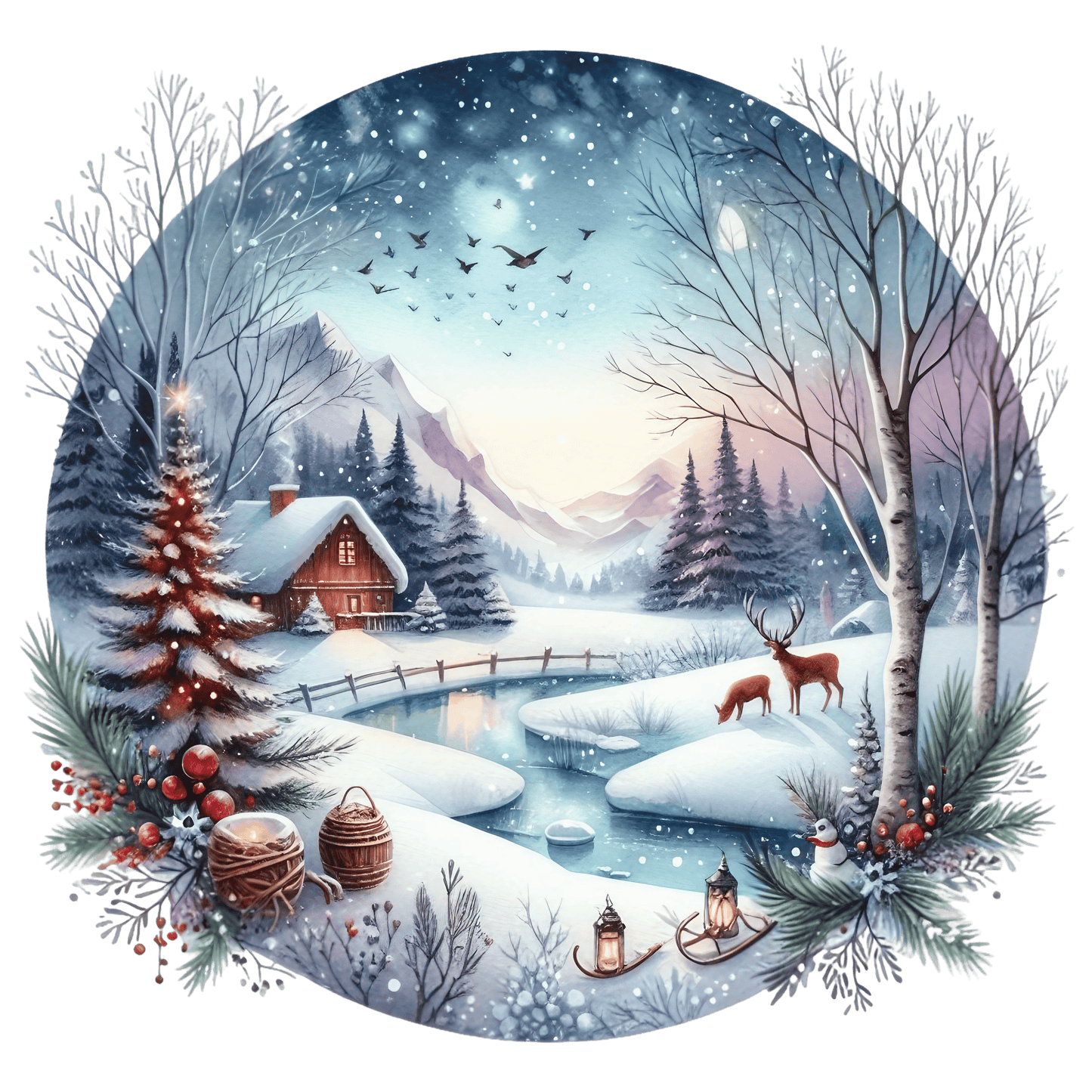 Bügelbild Winterlandschaft #12