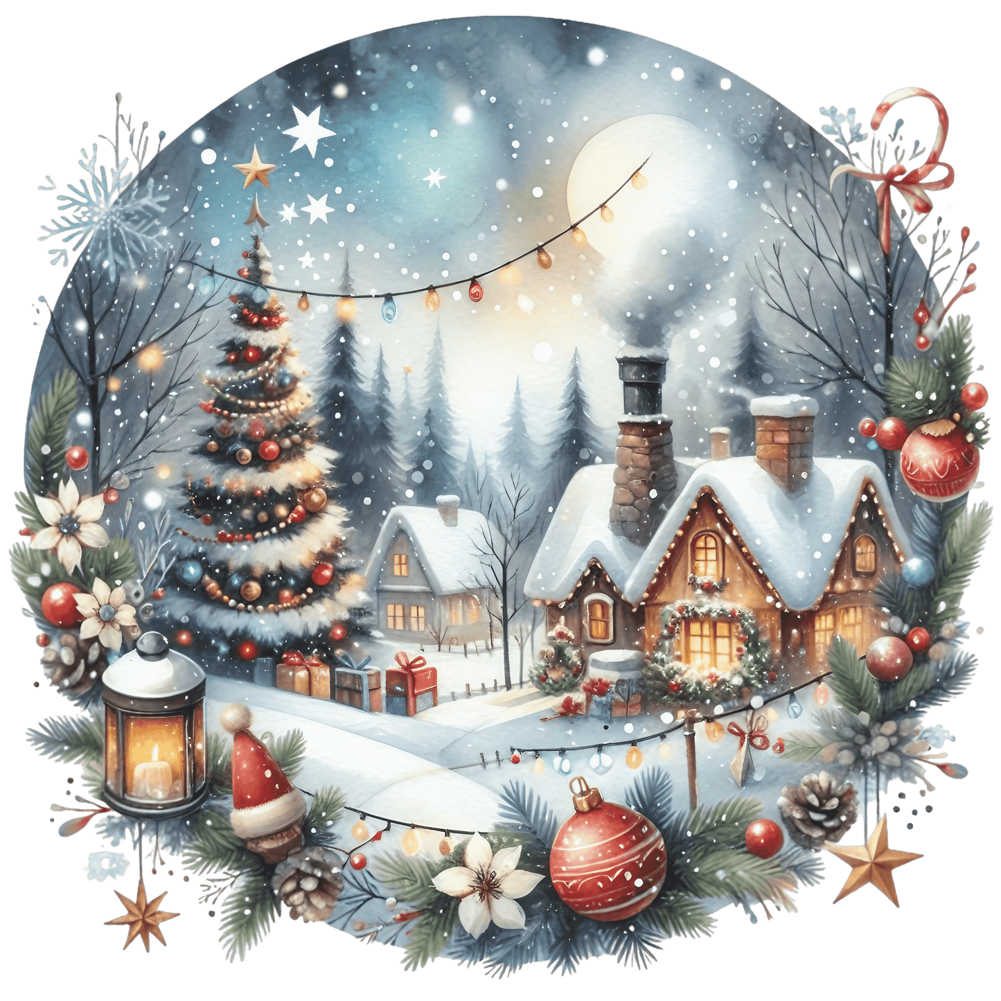 Iron-on image of a fox doing sports in winter