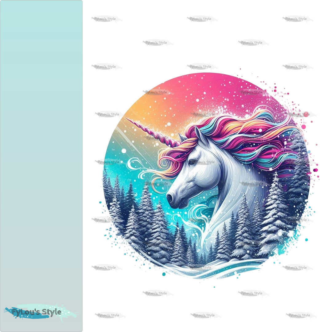 Bügelbild Winterzauber Einhorn #2