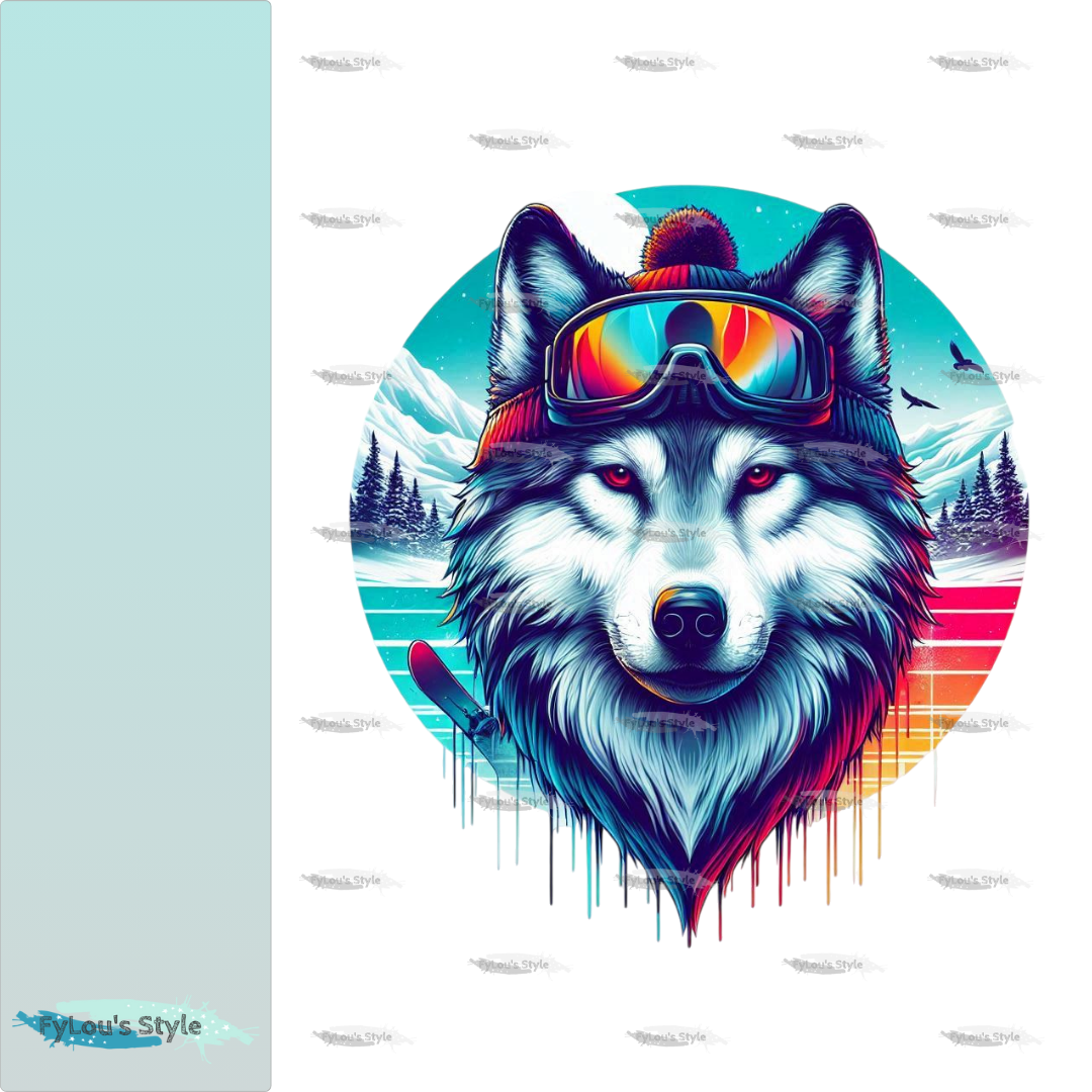 Bügelbild Wolf Wintersport #2