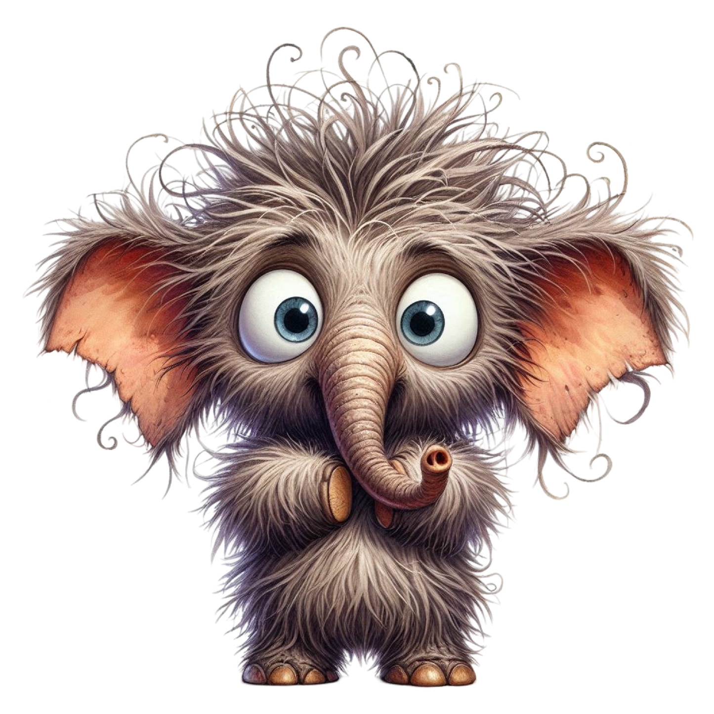 Bügelbild Zerzauster kleiner Elefant