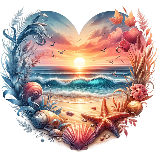 Bügelbild Strand Herz #4 Fylou's Style