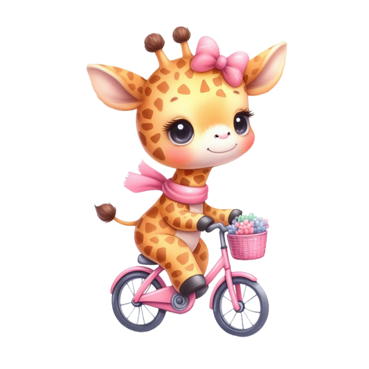 Bügelbild Giraffe Fahrrad #2 Fylou's Style