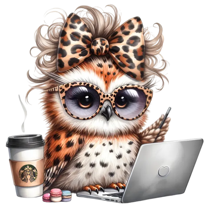 Bügelbild Kaffee Eule #8 - Fylou's Style