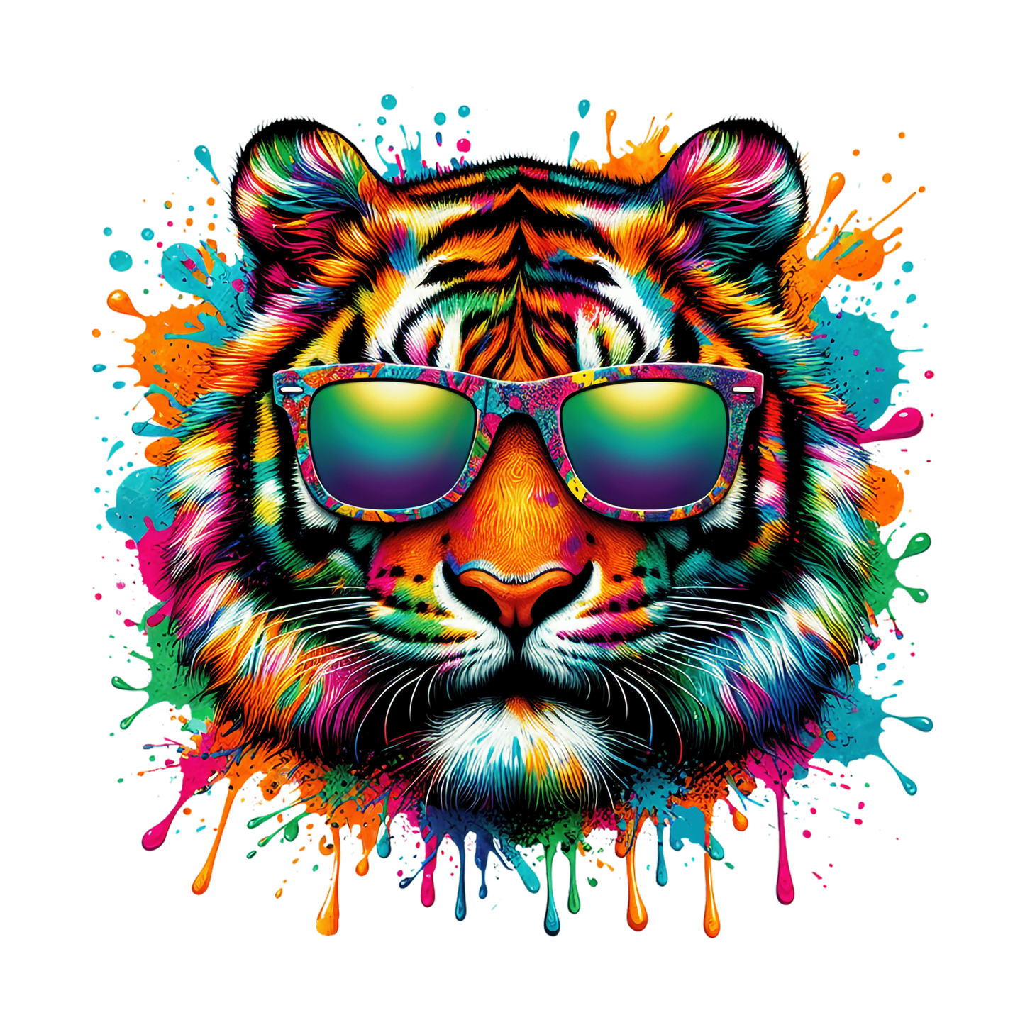 Bügelbild Colorful Cool Tiger Fylou's Style