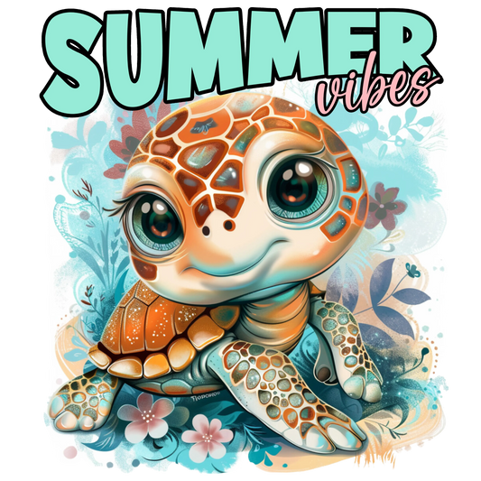 Bügelbild Summer Vibes Schildkröte Fylou's Style