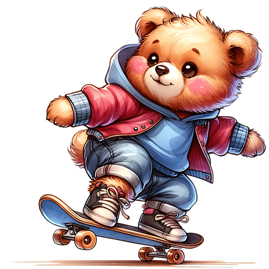 Bügelbild Skateboarder Bär #2 Fylou's Style