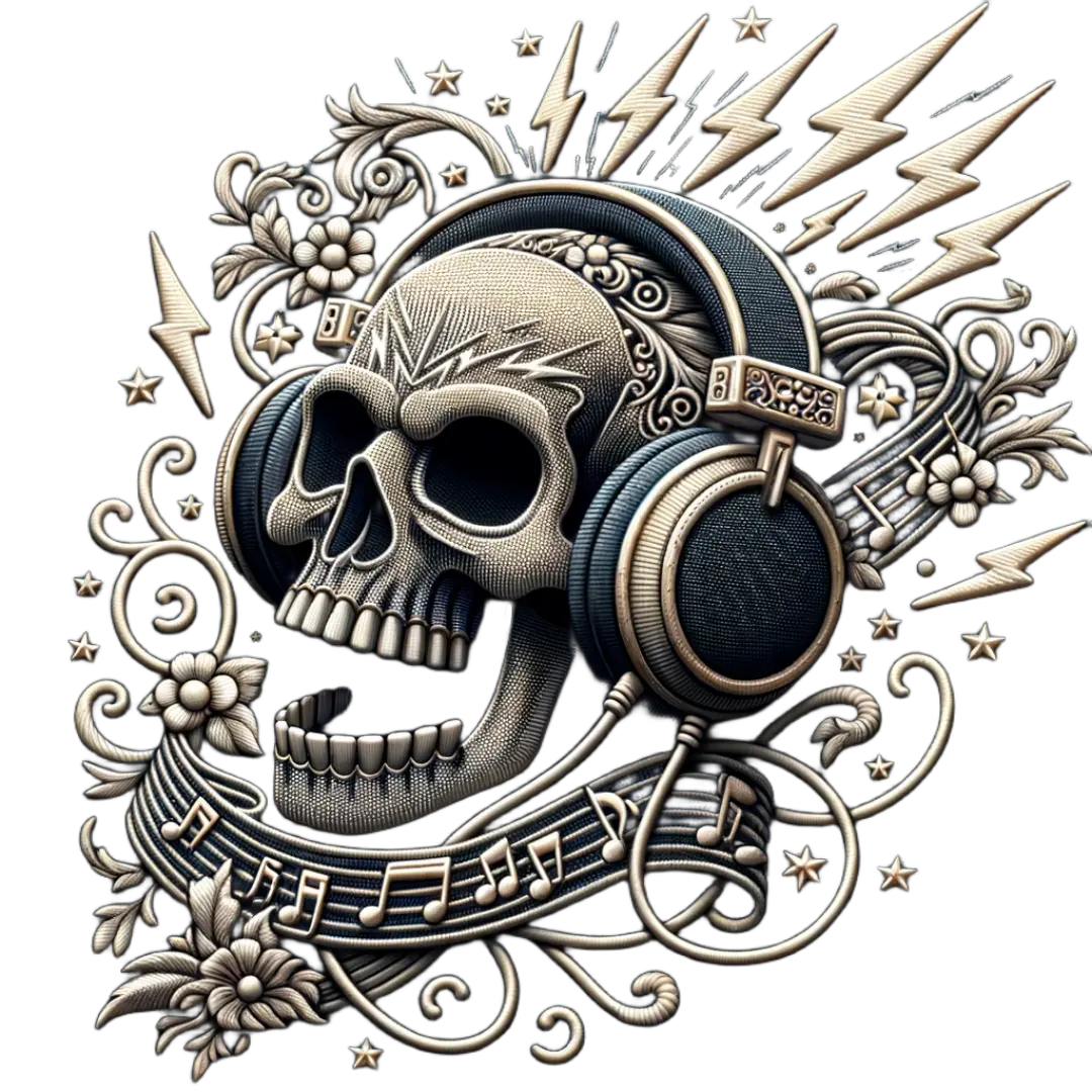 Bügelbild Kopfhörer Skull Fylou's Style