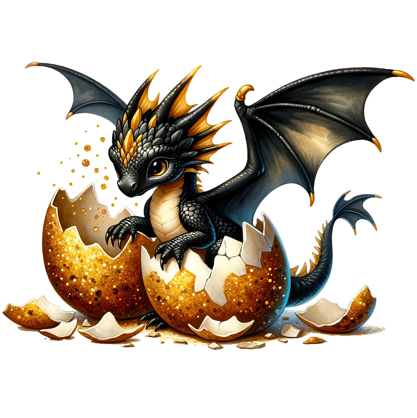 Bügelbild Black&Gold Drache #5 - Fylou's Style