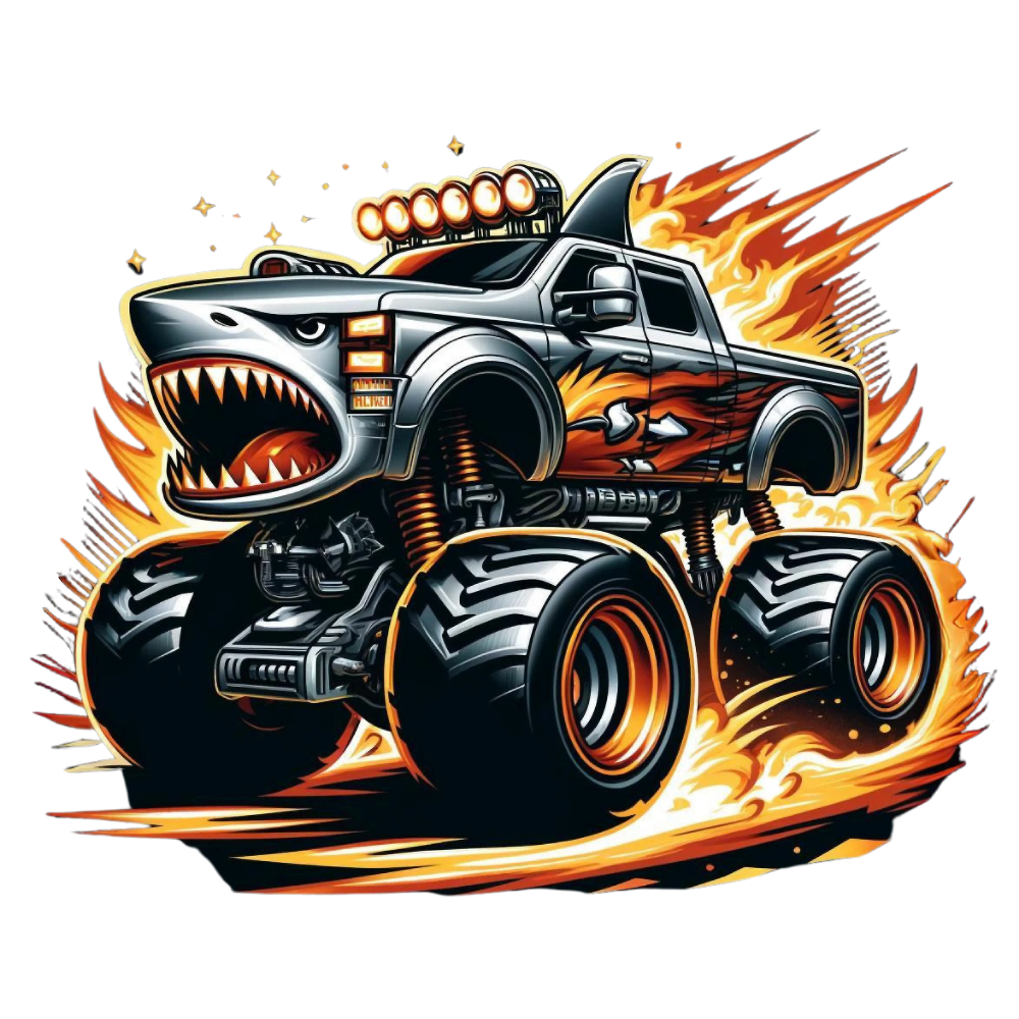 Bügelbild Monster Truck Hai #1 Fylou's Style