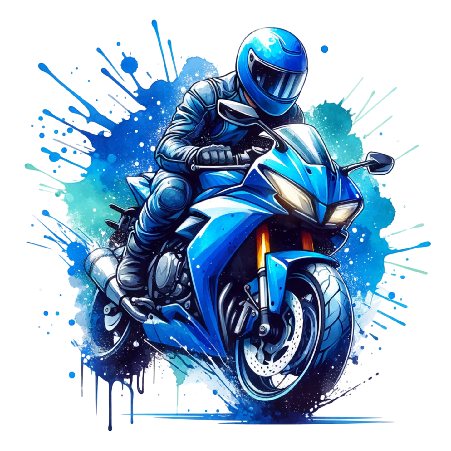 Bügelbild Motorrad Blau Fylou's Style