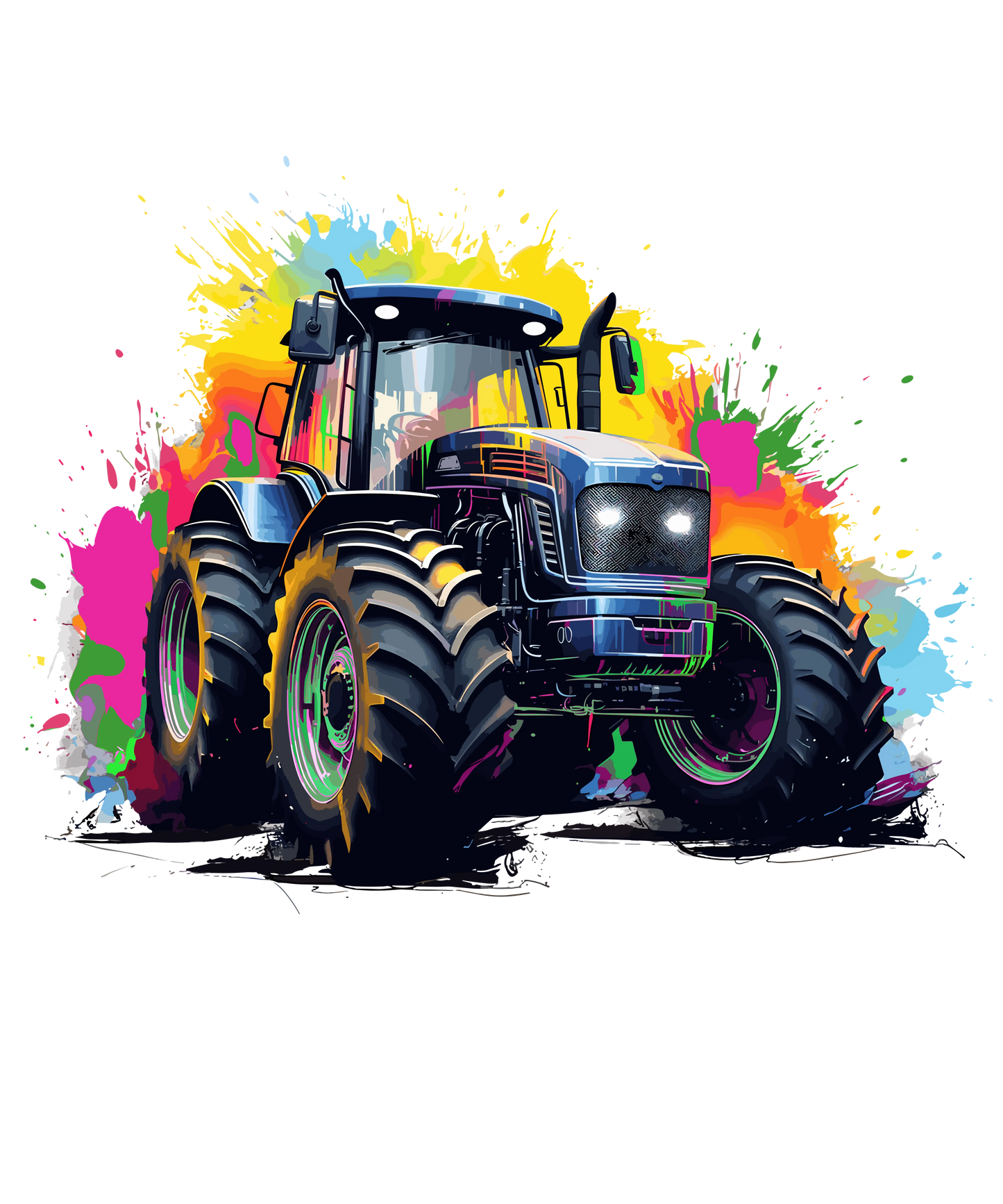 Bügelbild bunter Traktor - Fylou's Style